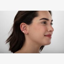Pendiente Plata Lisa Pendientes Caracol 6mm - Bañado Oro y Plata