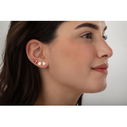 Pendiente Plata Lisa Pendientes Abeja 9,5mm - Bañado Oro y Plata