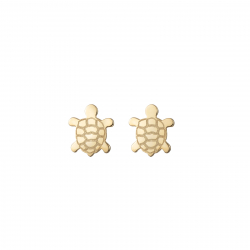Boucles D'Oreilles Argent Lisse Boucles d'oreilles tortue 8mm - Plaqué or et argent