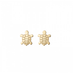 Pendiente Plata Lisa Pendientes Tortuga 8mm - Bañado Oro y Plata