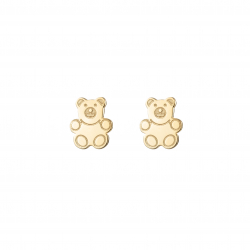 Silver Earrings Bear Earrings 8mm - Gold Plated and Silver