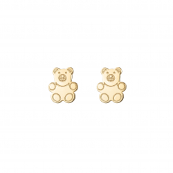 Pendiente Plata Lisa Pendientes Oso 8mm - Bañado Oro y Plata