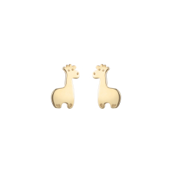 Boucles D'Oreilles Argent Lisse Boucles d'oreilles Girafe 9mm - Plaqué or et argent