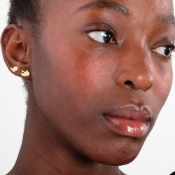 Ohrringe Glattes Silber Wal-Ohrringe 6 mm – Vergoldet und Versilbert