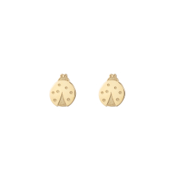 Pendiente Plata Lisa Pendientes Mariquita 9,5mm - Bañado Oro y Plata
