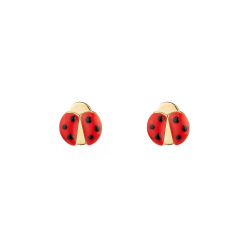 Pendiente Plata Lisa Pendientes Plata Mariquita 9,5mm - Bañado Oro