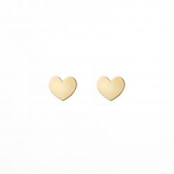 Pendiente Plata Lisa Pendientes Corazón 6mm - Bañado Oro y Plata