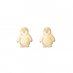 Silver Earrings penguin Earrings 8mm - Gold Plated and Silver