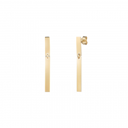 Pendiente Plata Lisa Pendientes Largo - Rectangular 42*5mm - Bañado Oro y Plata