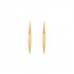 Silver Earrings Long Earrings - Rhombus 42*4,50mm - Gold Plated and Silver