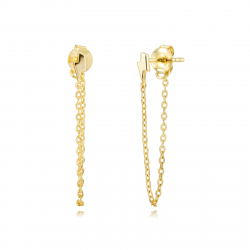 Silver Earrings Chain Earrings - Ray 6*2,5mm - Gold Plated and Rhodium Silver