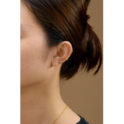 Silver Earrings Twisted hoop earrings - 12 mm - Gold Plated and Rhodium Silver