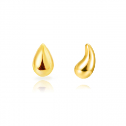 Silver Earrings Earrings - Tear drop 3 mm - Gold Color