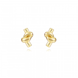 Silver Earrings Knot Earring - 5mm - Gold Plated and Rhodium Silver