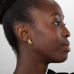 Silver Earrings Knot Earring - 5mm - Gold Plated and Rhodium Silver