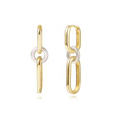 Silver Earrings Earrings Link - 25 mm - Gold Plated