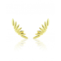 Ohrringe Glattes Silber Flügel-Ohrringe - 31 mm - vergoldet und rhodiniert Silber