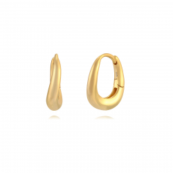 Pendiente Plata Lisa Pendientes Aro - Irregular 16mm - Bañado Oro y Plata Rodiada
