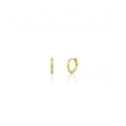 Pendiente Plata Lisa Pendientes Lágrima - Aro 11 mm - Bañado oro y Plata Rodiada
