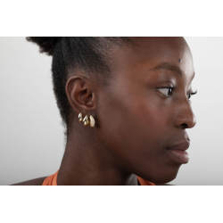 Pendiente Plata Lisa Pendientes Aro - Irregular 13mm, 15mm - Bañado Oro y Plata Rodiada