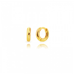 Pendiente Plata Lisa Pendientes Aro Redondo - 8mm (Int 4,5mm) - Bañado Oro y Plata Rodiada