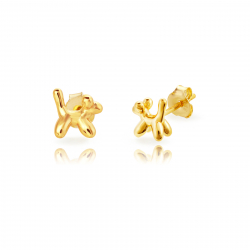 Pendiente Plata Lisa Pendientes Perro Globo 7mm - Bañado Oro y Plata Rodiada