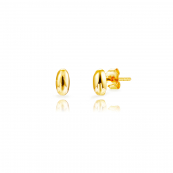 Silver Earrings Oval Earrings 6,5*3,5mm - Gold Plated and Rhodium Silver