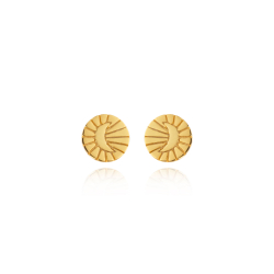 Pendiente Plata Lisa Pendientes - Luna 5mm - Bañado Oro y Plata Rodiada
