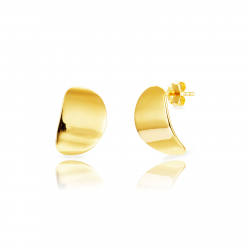 Ohrringe Glattes Silber Ohrringe - Oval 16*11mm - Vergoldet und Rhodium-Silber