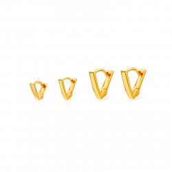 Pendiente Plata Circonita Pendientes Triangulo - 7mm - Bañado Oro y Plata Rodiada