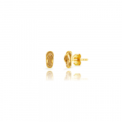 Pendiente Plata Lisa Pendientes Chanclas - 7,5 * 3 mm- Bañado en Oro y Plata Rodiada