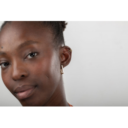 Silver Earrings Earcuff Earrings -  Double 11*5mm  - Gold Plated and Rhodium Silver