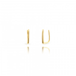 Silver Earrings Bar Climber Earring - 11 mm - Gold-Plated and Rhodium-Plated Silver