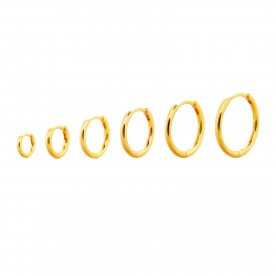 Boucles D'Oreilles Argent Lisse Créole 2mm Plaqué Or et Argent Rhodié