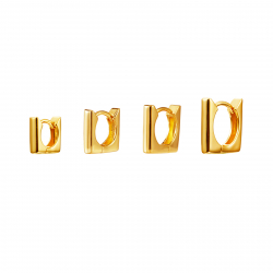Pendiente Plata Lisa Pendientes Aro Cuadrado - 9 mm, 11 mm , 13 mm, 15 mm - Bañado en Oro y Plata Rodiada