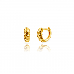 Pendiente Plata Lisa Pendientes Aro Retorcido - 12 mm - Bañado en Oro y Plata Rodiada