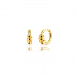 Pendiente Plata Lisa Pendientes Aro Retorcido - 13 mm - Bañado en Oro y Plata Rodiada