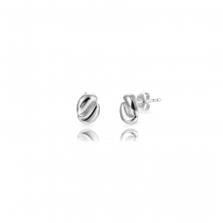 Silver Earrings Twisted Earrings - 8*6 mm and 13*9 mm - Gold Plated Silver and Rhodium Silver