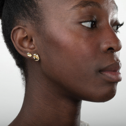 Boucles D'Oreilles Argent Lisse Boucles d'oreilles torsadées - 8*6 mm et 13*9 mm - Plaqué or et argent rhodié
