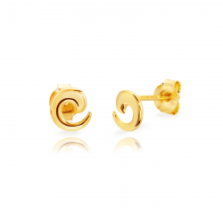 Silver Earrings Whirlwind Earrings - 6 mm - Gold Plated and Rhodium Silver