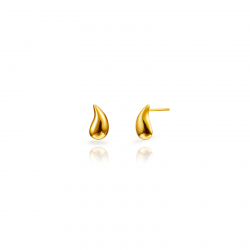 Silver Earrings Teardrop Earrings - 12*7 mm - Gold Plated and Rhodium Silver
