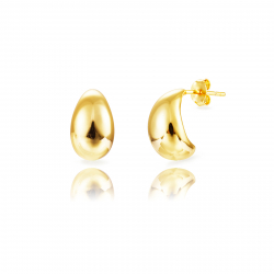 Silver Earrings Hoop Earrings - 13*8 mm - Gold Plated and Rhodium Silver