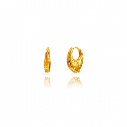 Pendiente Plata Lisa Pendientes Aro Calado  - 14*13 mm- Bañado en Oro y Plata Rodiada