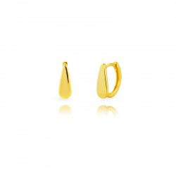 Pendiente Plata Lisa Pendientes Plata - Lágrima - 13mm - Bañado Oro y Plata Rodiada