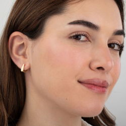 Silver Earrings Silver Earrings - Teardrop - 13mm - Gold Plated and Rhodium Plated Silver