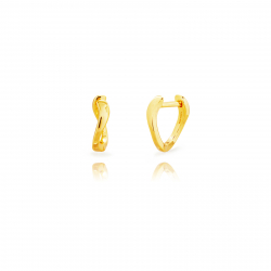 Pendiente Plata Lisa Pendientes Ola Aro - 11 mm - Bañado en Oro y Plata Rodiada