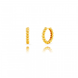 Pendiente Plata Lisa Ball Earrings - Outer Hoop 22mm (Inner 15mm) - Gold Plated