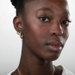 Pendiente Plata Lisa Ball Earrings - Outer Hoop 22mm (Inner 15mm) - Gold Plated