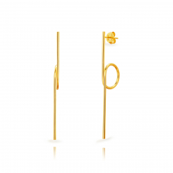 Ohrringe Glattes Silber Palo-Ohrringe – 60 mm – vergoldet und rhodiniertes Silber