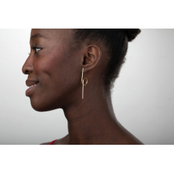 Ohrringe Glattes Silber Palo-Ohrringe – 60 mm – vergoldet und rhodiniertes Silber
